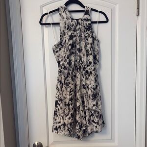 Express Black and White Halter Sleeveless Romper